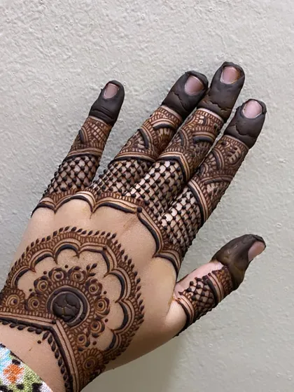 A still image of the back-of-hand design with the checkerboard fill.