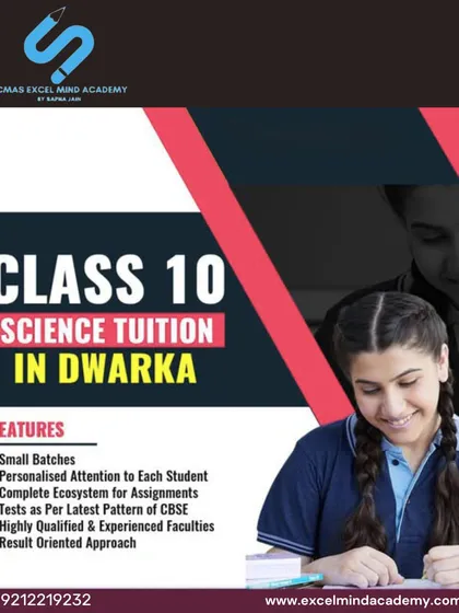 We offer specialized Class 10 Science tuition in Dwarka. Our result-oriented approach includes small batches, personalized attention, and tests based on the latest CBSE pattern to ensure success.