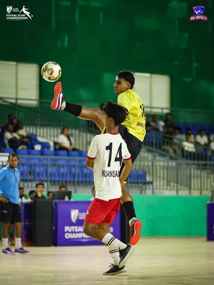 A spectacular bicycle kick attempt during the semi-final. We always play with flair.
