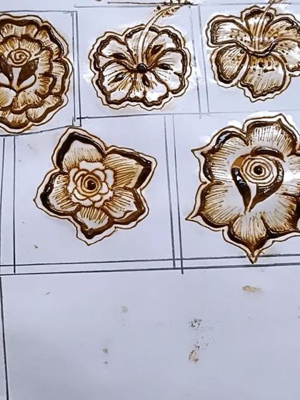 Once you are comfortable with the basics, we explore more complex and varied floral designs. This sheet shows different types of flowers you will learn to draw, each with its own unique shading and detail.
