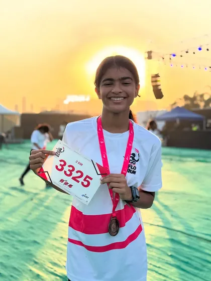 A happy face at the GoFloRun event. It's all about participating, enjoying the atmosphere, and celebrating women in sports.