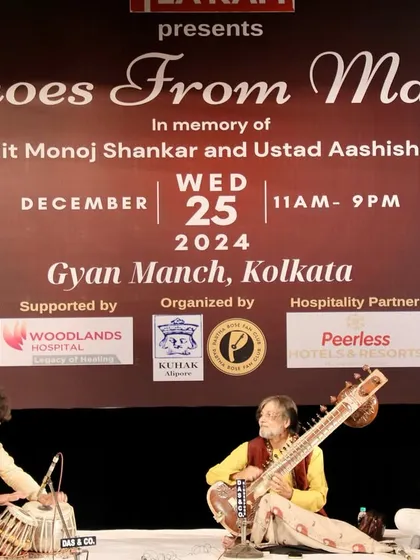 A full stage view from the 'Echoes From Maihar' concert in Kolkata, where I accompanied Pandit Partha Bose ji.