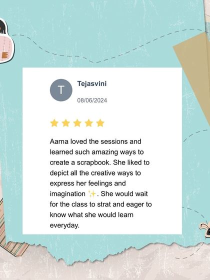 My scrapbooking and creative writing classes for kids are designed to improve their aesthetic sense, enhance their creativity, and help them express their thoughts and feelings. It's a fun and engaging way to learn.