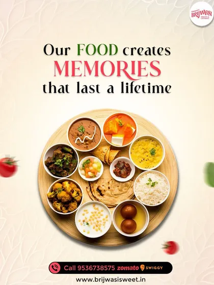 I believe food creates memories. My complete vegetarian thali, with its variety of curries, dal, roti, rice, and a sweet, is designed to give you the comforting taste of a home-cooked meal.