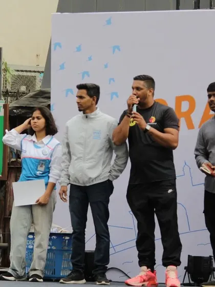 Here's one of our head coaches addressing the crowd at the Decathlon Malad grand launch event. We love partnering with community leaders and brands to spread the message of fitness and fun.