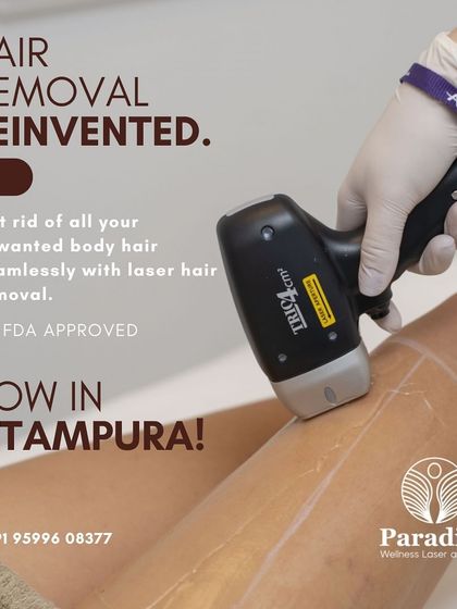 Hair removal has been reinvented with our US FDA-approved laser technology, now available at our Pitampura location. This image shows the precise application of the laser on a client's leg for seamless, permanent hair reduction.