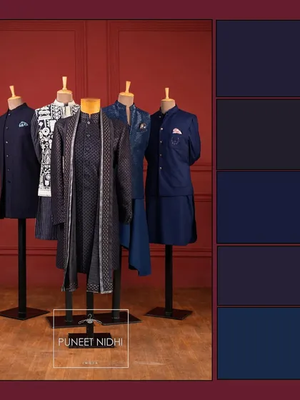 When in doubt, use more blue. This mood board reflects my blu-tiful range of kurtas and jackets for every occasion.