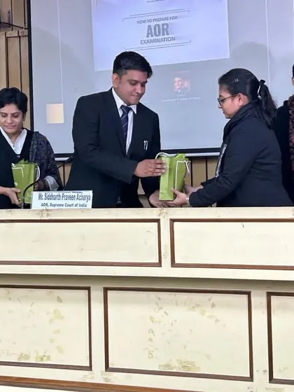 At a panel discussion organized by EBC Learning on how to prepare for the AOR Examination, held at the Indian Law Institute.