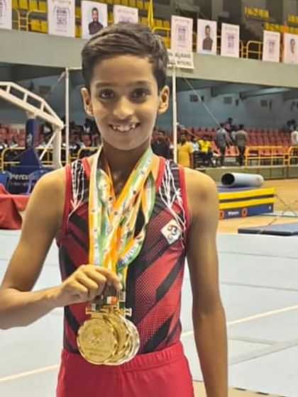 More moments of triumph from various competitions, showcasing our gymnasts with their medals, trophies, and proud coaches.