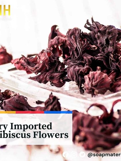 For a rich, deep red color and skincare benefits, we offer these dry imported hibiscus flowers. They are packed with antioxidants and can be infused or ground into your soap for natural color and properties.