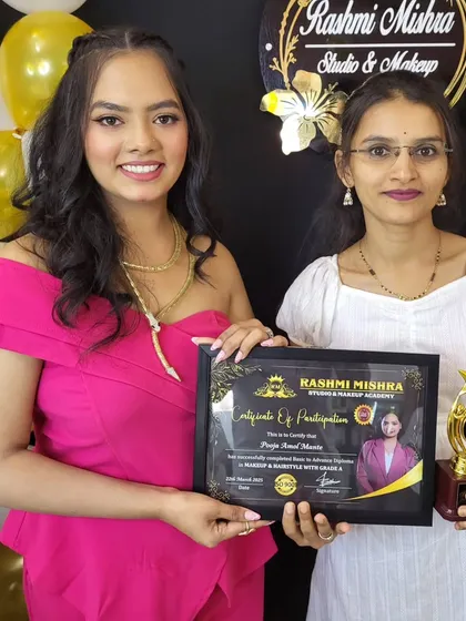 A happy moment with a student who has successfully graduated. She is now a certified professional with a strong portfolio of work.