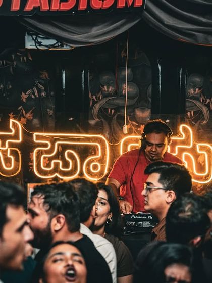 A close-up of the crowd right in front of the DJ booth. The energy is most intense here, and I feed off it all night.