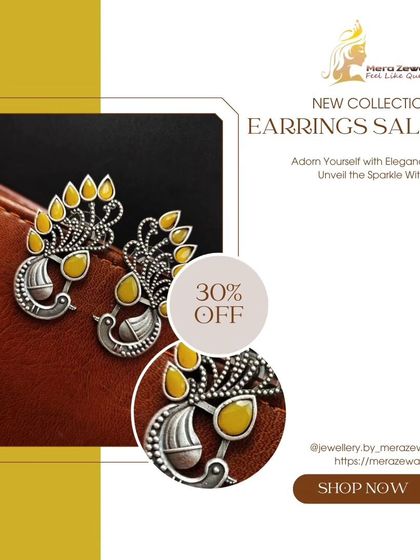 The peacock studs in a cheerful yellow. This pair is perfect for adding a bit of sunshine to your day and pairs beautifully with summer dresses and kurtis.