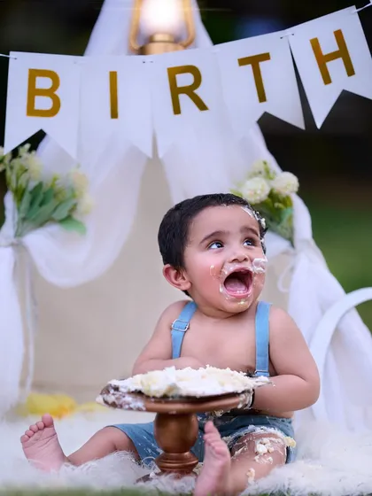 Nothing says "Happy First Birthday" like a cake smash. I love capturing the messy, delightful chaos as your little one dives into their first cake. It is a fun and memorable way to mark this huge milestone.
