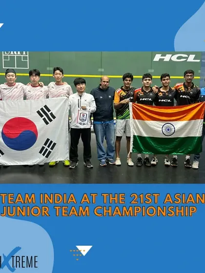 The Indian boys' team, featuring our players, after their 2-1 victory over Korea to reach the finals of the Asian Junior Team Championship.