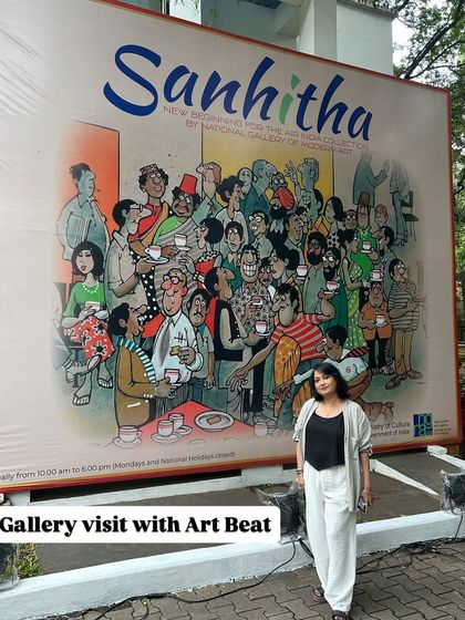 I love taking our students on gallery visits to expose them to different art forms and artists. Here I am at the "Sanhitha" exhibition with our CFA students.