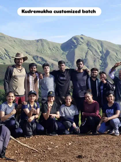 A customized batch of trekkers enjoying the sunny weather and spectacular views at Kudremukha. We can arrange private trips for your group.