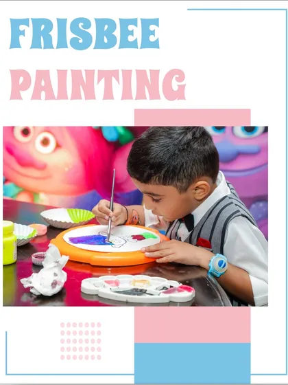 Frisbee painting is another unique craft I offer. Kids can decorate their own frisbee, which they can then play with at the party and take home afterwards.