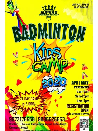All the details for my 21-day kids' summer camp in one place. This flyer covers the schedule, age groups, and registration information for our popular April and May badminton programs.