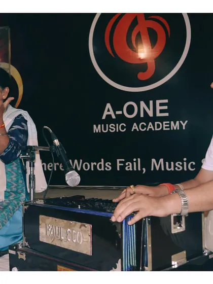 An expressive moment from a student during an Indian classical singing class. I encourage students to connect emotionally with the music they are performing.