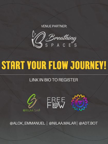 A graphic announcing the "Flow Arts: Basics & Beyond" course, detailing the schedule, props covered, and fee structure.