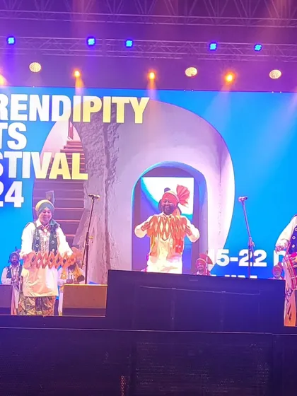 The vibrant energy of Bhangra on the main stage at Serendipity. Curating allows me to present a diverse range of India's performing arts.