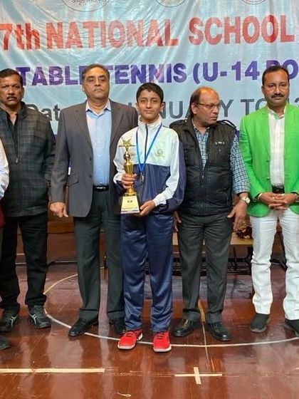 Atharva on the podium at the SGFI School National Games.