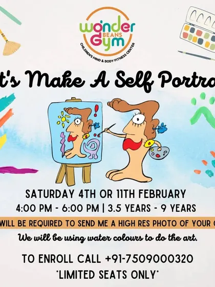 Flyer for our "Let's Make A Self Portrait" workshop.