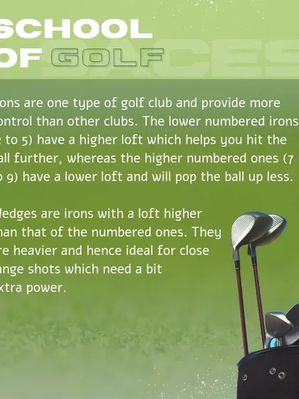 Irons provide control and precision. This guide explains how lower numbered irons give you distance, while higher numbered irons offer more height and accuracy.