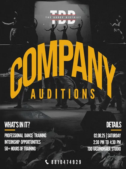 Your journey to pro starts here. We’re holding company auditions for passionate dancers ready to take the leap. This poster has all the details you need to join Team TDD and start your professional dance training.