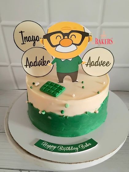 Sanjiv ordered this cake for her dad, who adores his grandchildren. To make it extra special, we added toppers with each of their names. This vanilla and mango cake was a huge hit and a sweet tribute to a beloved "Baba".