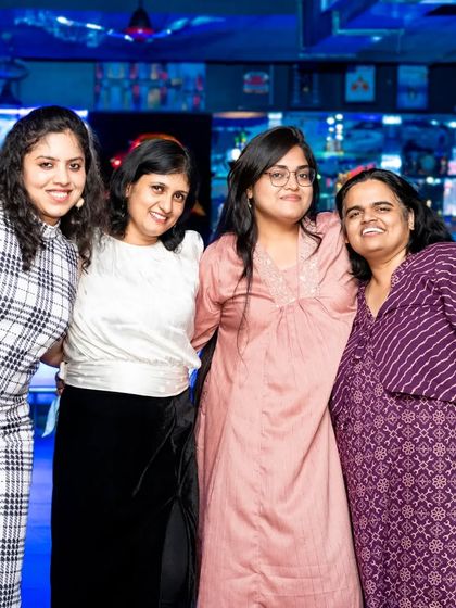 A group of ladies enjoying their get-together.