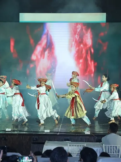 A synchronized sword sequence from our "Tanaji" performance. We train our dancers in using props safely and effectively to enhance the storytelling of the act.