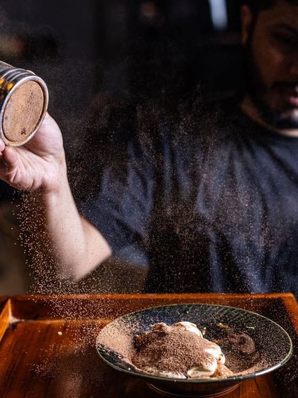 The classic Tiramisu, the Camillo’s way. I dust it with cocoa powder right at your table for a little bit of delicious theatre.