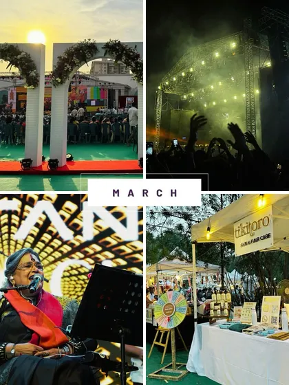 A recap of our work in March, including a large public gathering and a concert for Usha Uthup. This collage illustrates the breadth of events I support, from cultural to political.