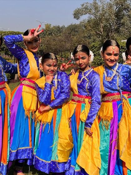 A close up of some of my senior dancers, looking confident and happy in their performance attire.