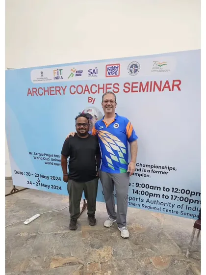 With Mr. Sergio Pagni at the coaches seminar at SAI, Sonipat. Learning from a World Cup and World Championship winner was an incredible opportunity.