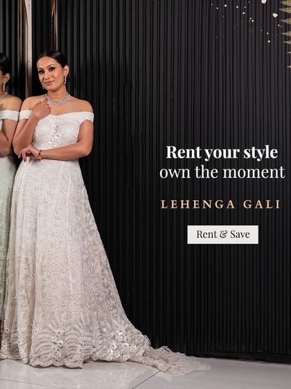 Rent your style, own the moment in this exquisite white embroidered gown with a long train. It's a perfect choice for a Christian wedding or a grand reception.