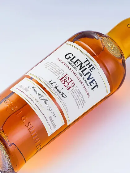 The Glenlivet. Even after shooting over 100 bottles, I still love the challenge. This is a simple, elegant shot that lets the iconic bottle and label speak for themselves.