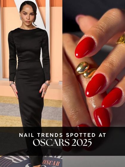 Classic red is always in style. We spotted this iconic look at the Oscars and can create the same vibrant, perfectly shaped red manicure for you.