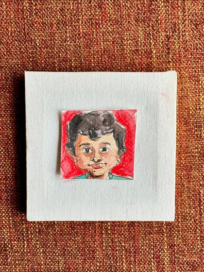 A small watercolour caricature of my nephew, Mahir. He brings out the kid in me and is my happy place.