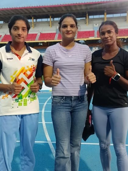 Our athlete at the 64th National Inter-State Senior Athletics Championships. Competing at the national level requires immense mental and physical toughness, which we build here.