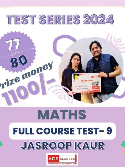 We commend Jasroop Kaur for her strong performance in our 2024 Test Series, scoring 77/80 in the Maths test.