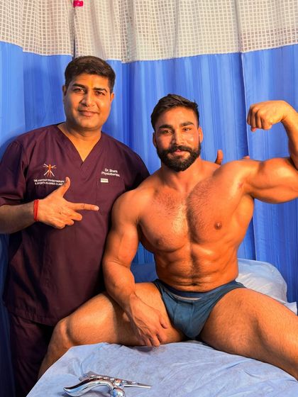 With athlete Raj Faujdar, who is ready to get back to training.