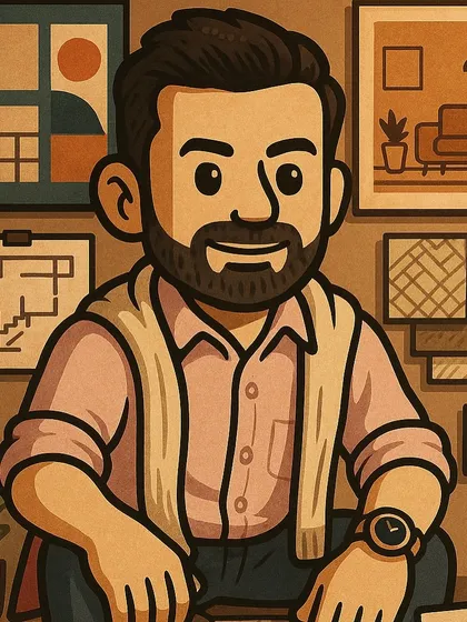 A fun action figure illustration of me! It comes equipped with blueprints and bold ideas, which is a pretty accurate description of my daily life.