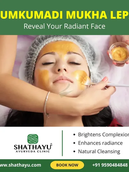 Reveal your most radiant face with our Kumkumadi Mukha Lepa. This traditional Ayurvedic facial uses the power of saffron and other herbs to brighten the complexion, enhance radiance, and provide a deep, natural cleansing.