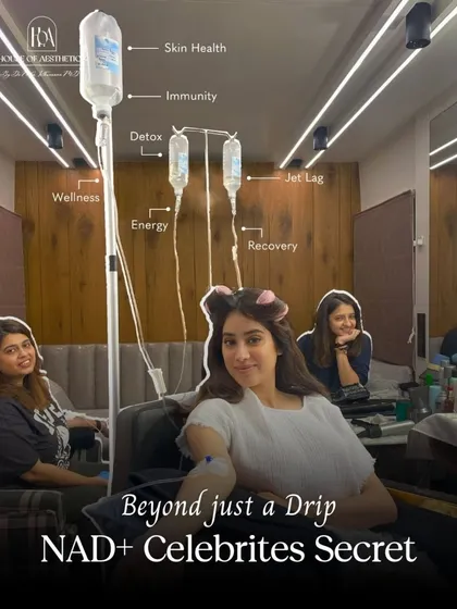 This is the celebrity secret to wellness and glowing skin, the NAD+ IV Drip. It goes beyond surface treatments to recharge your body at a cellular level, boosting energy, immunity, and skin health from the inside out.