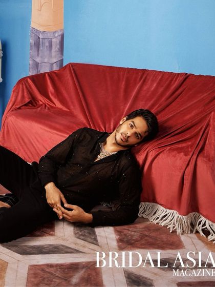 A full-length shot of Ishaan Khatter for Bridal Asia magazine. The clean grooming ensures he looks polished from head to toe.