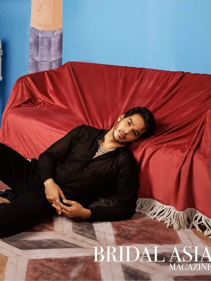 Another artistic shot of Ishaan Khatter for Bridal Asia. My job is to ensure the makeup is consistent and flawless from every angle, whether it's a close-up or a wider, more dramatic composition like this one.