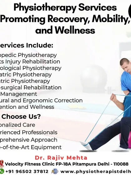 I offer a wide range of physiotherapy services to promote recovery and wellness. This includes geriatric physiotherapy, where I use tools like exercise balls and resistance bands to create engaging and effective sessions for seniors.